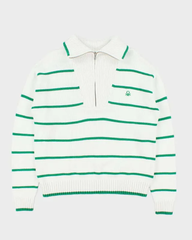 Vintage United Colours Of Benetton Knit Quarter-zip Jumper - L sold by Rokit