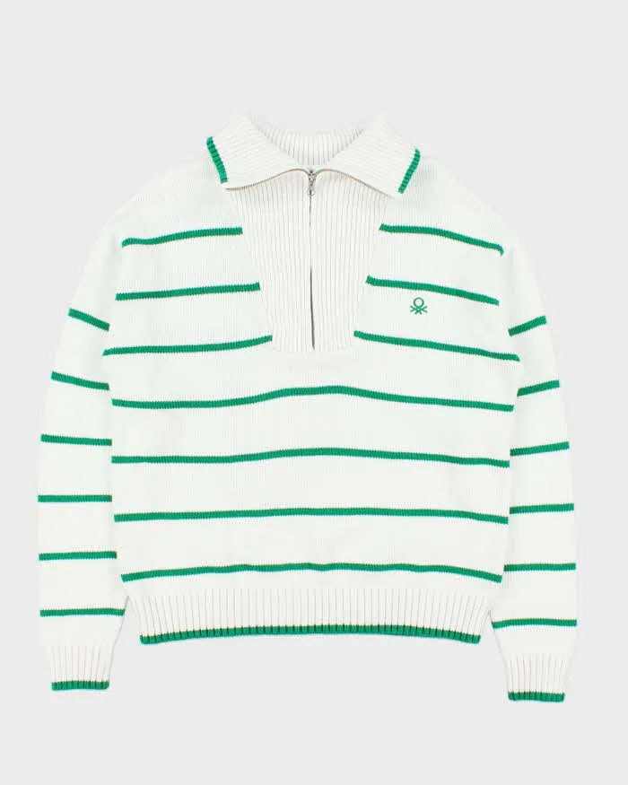 Vintage United Colours Of Benetton Knit Quarter-zip Jumper - L sold by Rokit
