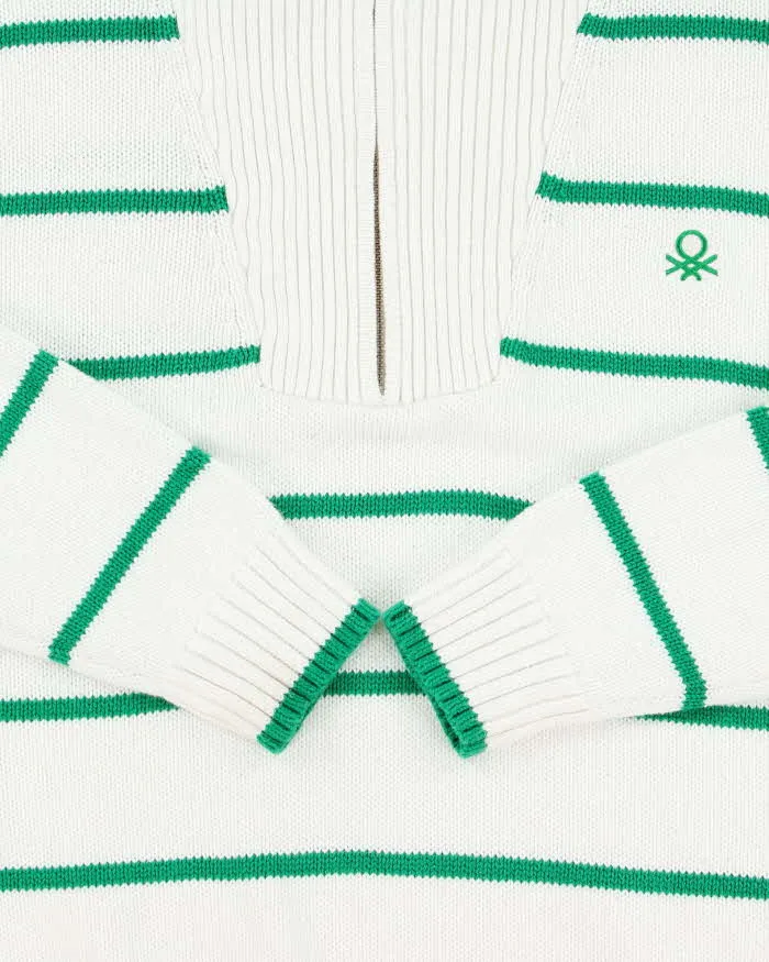 Vintage United Colours Of Benetton Knit Quarter-zip Jumper - L sold by Rokit product image thumbnail 4