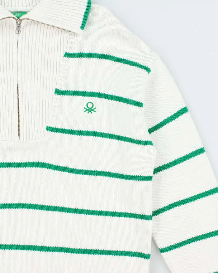 Vintage United Colours Of Benetton Knit Quarter-zip Jumper - L sold by Rokit product image thumbnail 3