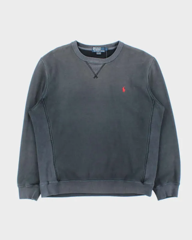 Vintage Y2K 00s Polo Ralph Lauren Faded Navy Classic Crewneck Sweatshirt - L sold by Rokit