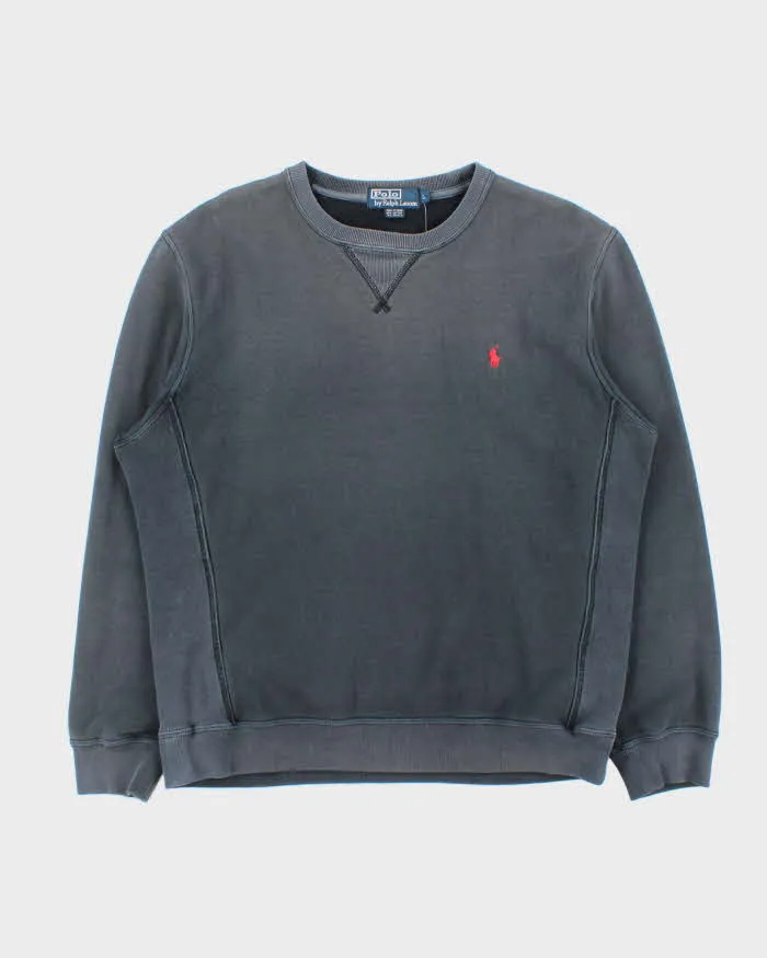 Vintage Y2K 00s Polo Ralph Lauren Faded Navy Classic Crewneck Sweatshirt - L sold by Rokit