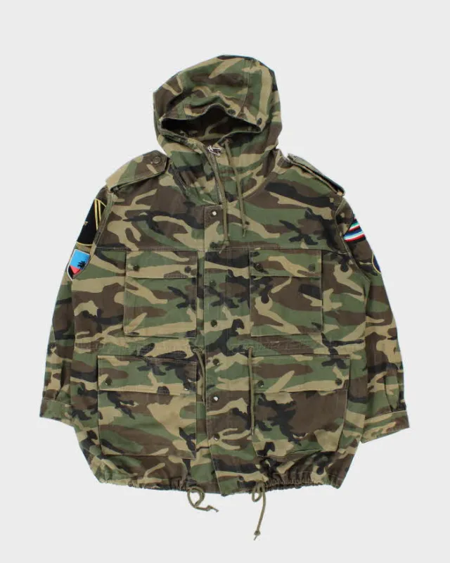 SS2016 Saint Laurent Space Camo Sequin Military Hooded Canvas Hunting Jacket - XL sold by Rokit