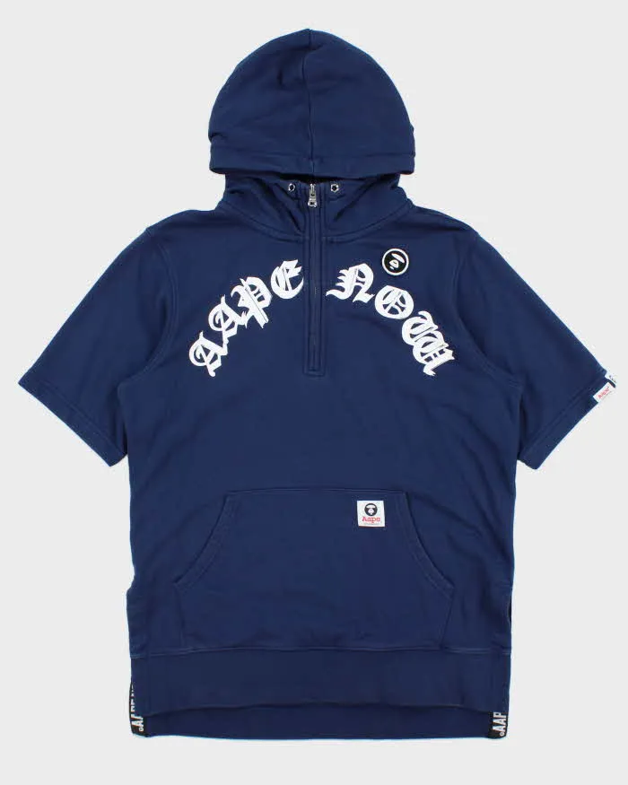 Aape By A Bathing Ape 'Aape Now' Short Sleeve Quarter-Zip Hoodie - S sold by Rokit
