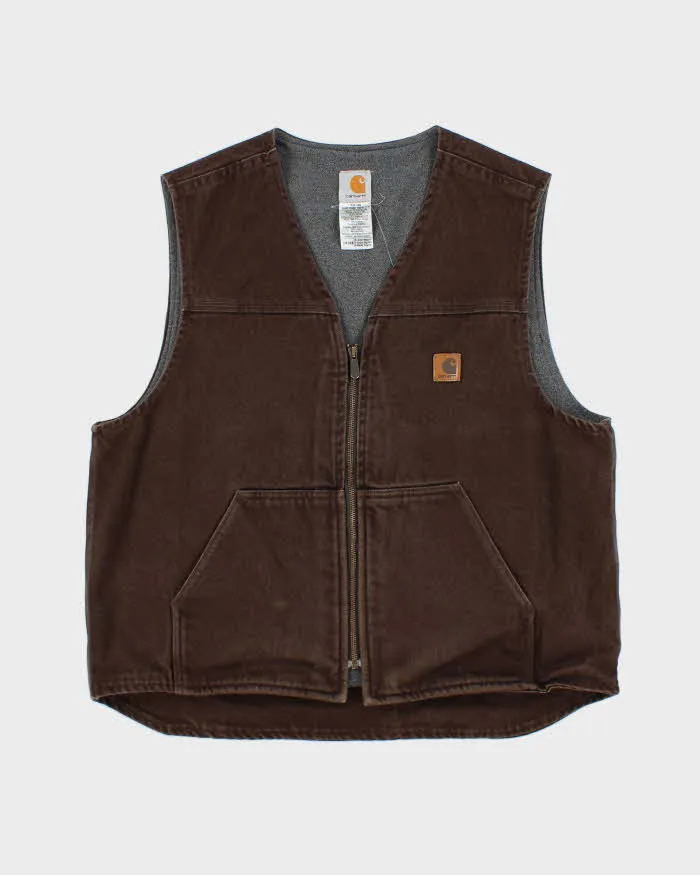 Vintage Y2K 00s Carhartt Duck Canvas Fleece Lined Workwear Gilet - XL sold by Rokit