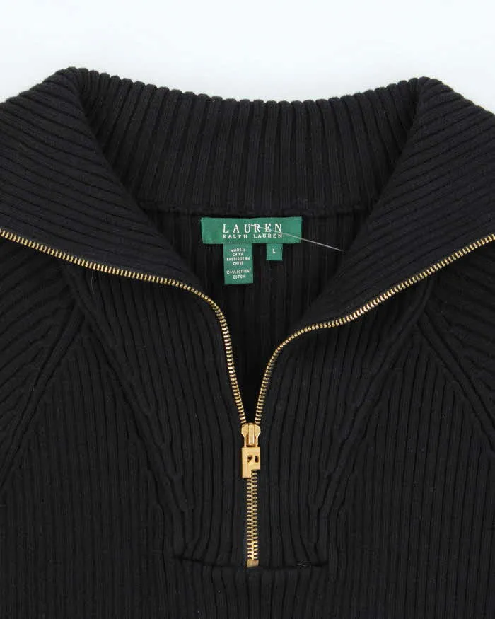 Vintage Ralph Lauren Ribbed Knit Quarter-zip Jumper - L sold by Rokit product image thumbnail 3