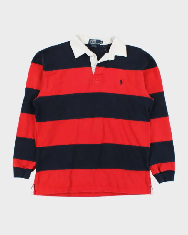Vintage 1990s Polo Ralph Lauren Striped Long Sleeve Rugby Shirt - M made by Ralph Lauren