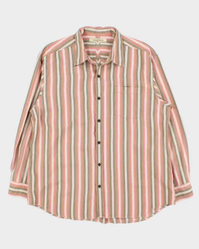 Vintage 00s Tommy Bahamas Striped Silk Long Sleeve Shirt - XL made by Tommy Bahama
