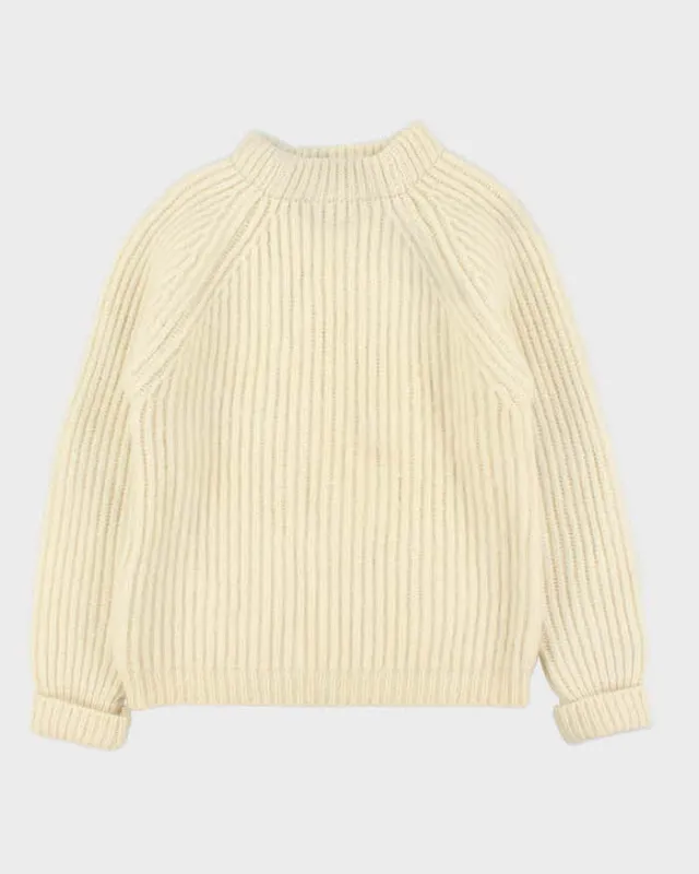 Vintage 1980s John Davey GB Chunky Ribbed Wool Knit Jumper - M sold by Rokit