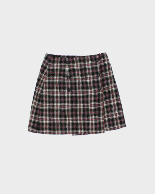 Vintage 00s U2 Clothing Wool Blend Checked Mini Skirt -XXS sold by Rokit