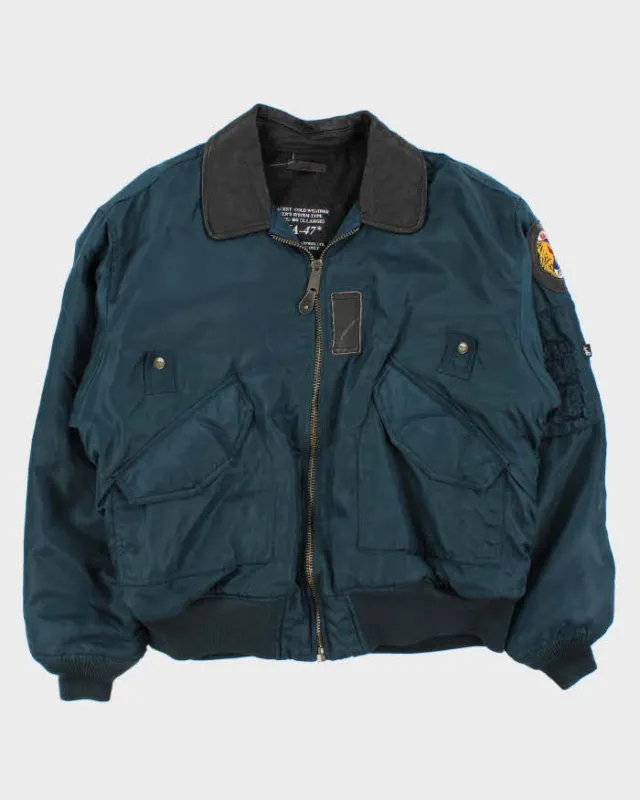Vintage 1990s NA-47 Flying Eagle Leather Collared Flight Bomber Jacket - XL sold by Rokit