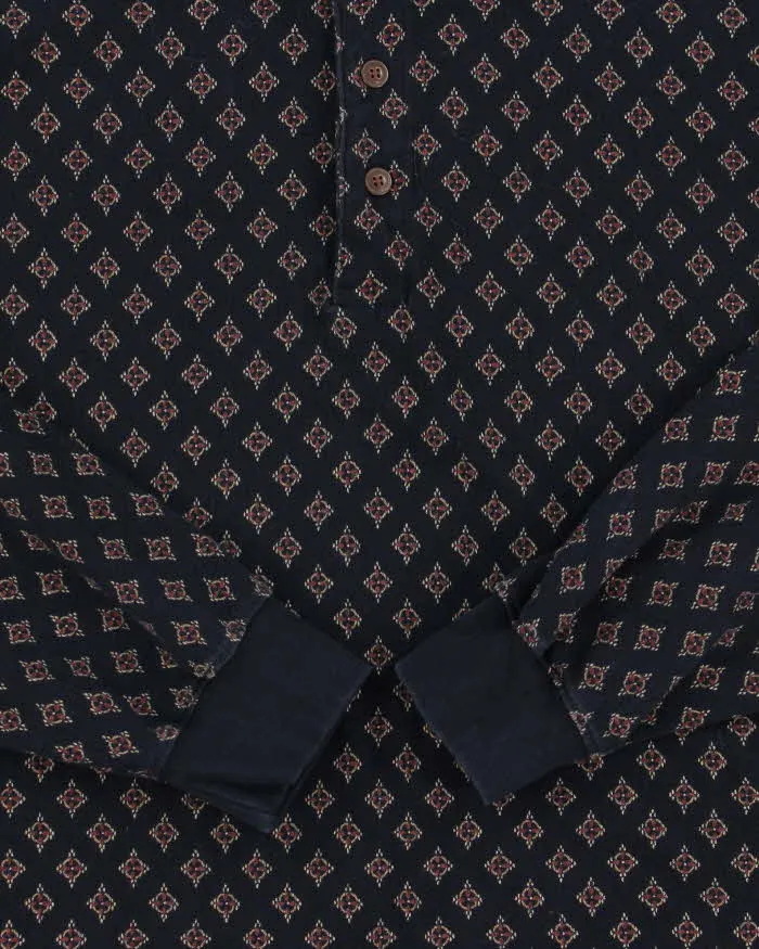 Vintage 1990s Chaps Ralph Lauren Patterned Long Sleeve Polo Shirt - L sold by Rokit product image thumbnail 4