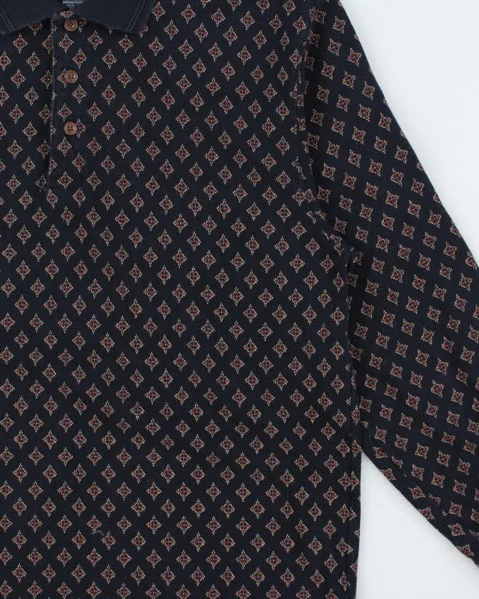 Vintage 1990s Chaps Ralph Lauren Patterned Long Sleeve Polo Shirt - L sold by Rokit product image thumbnail 3