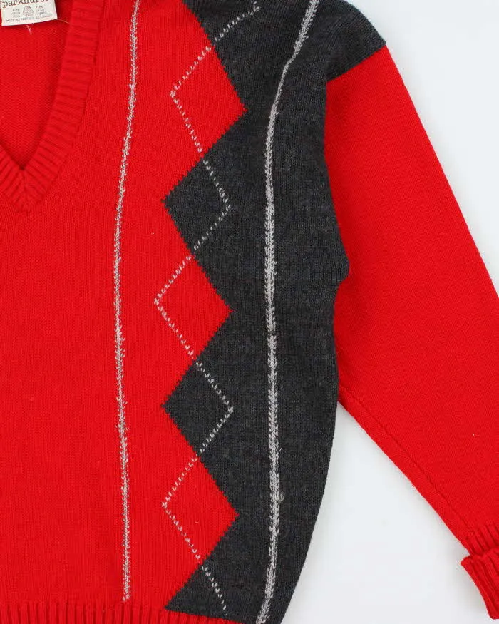 Vintage Parkhurst Wool V-neck Jumper - L sold by Rokit product image thumbnail 3