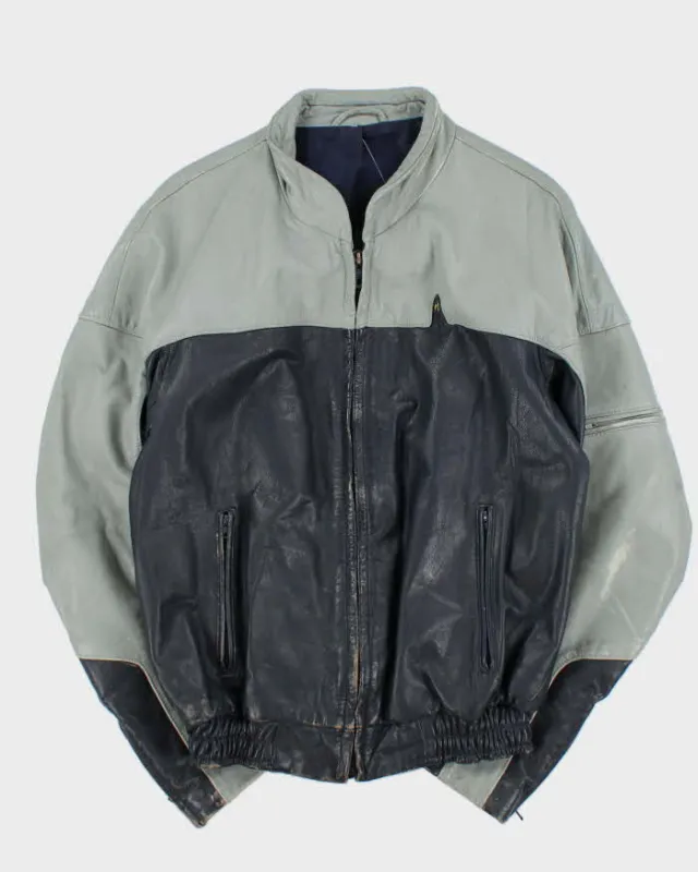Vintage 1980s BMW Official Cafe Racer Leather Moto Biker Jacket - XL made by Rokit