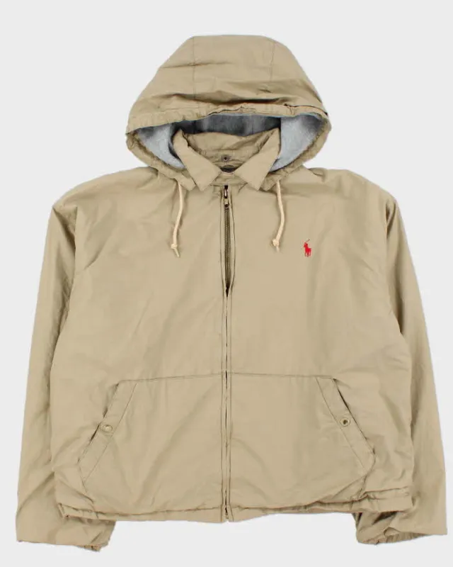 Vintage 1990s Polo Ralph Lauren Fleece Lined Hooded Harrington Jacket - M sold by Rokit