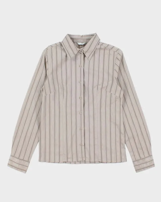 Vintage Y2k 00s 2 Die 4 Striped Shimmery Blouse - M sold by Rokit