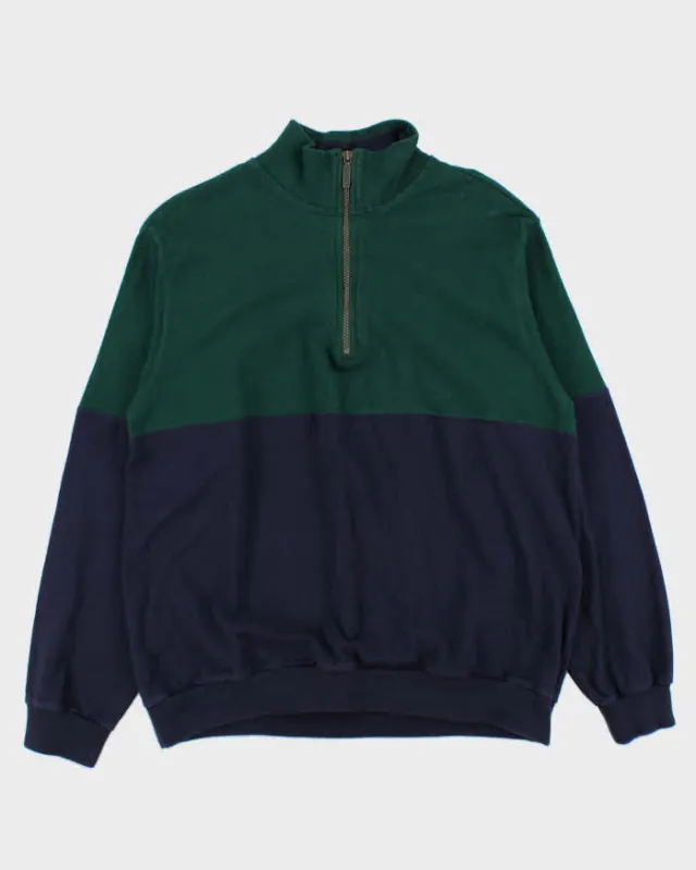 Vintage 1990s L.L.Bean Two-Tone Quarter-Zip Sweatshirt - L sold by Rokit