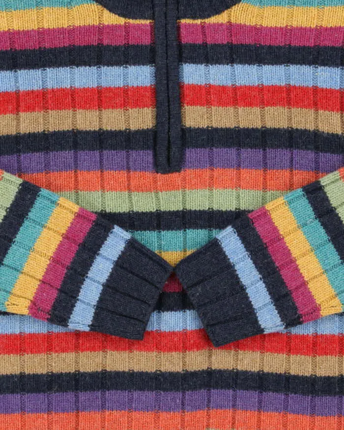 Vintage Y2K 00s Women's Gant Striped Wool Ribbed Quarter-Zip Knit Jumper - L sold by Rokit product image thumbnail 4