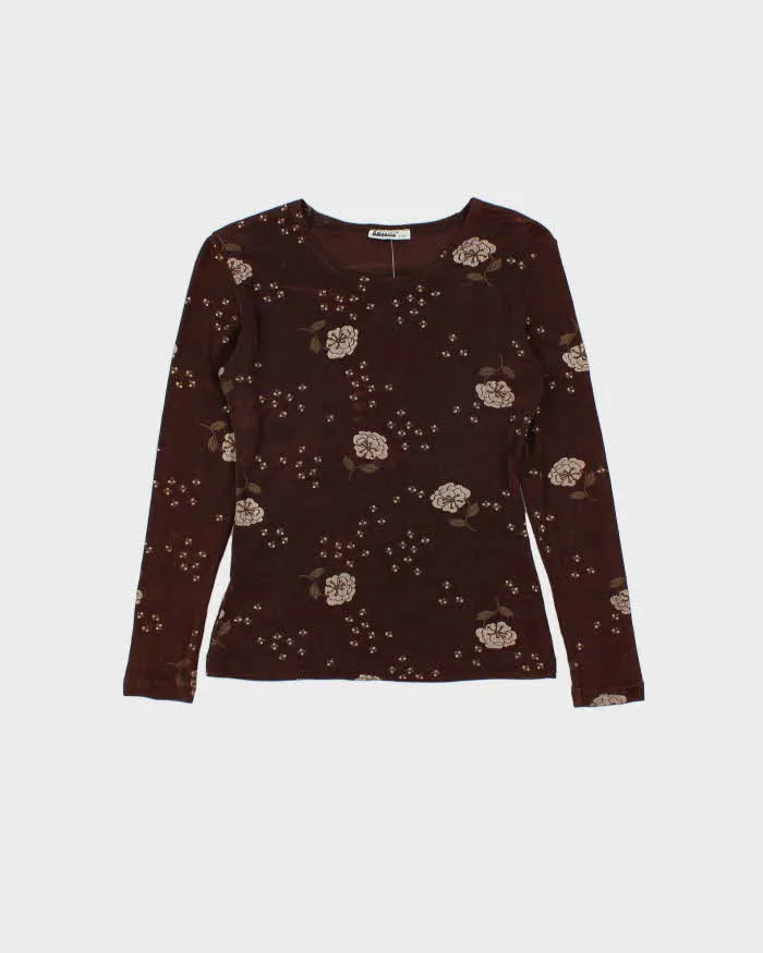 Vintage 90s Amnesia Long Sleeve Slinky Top - S sold by Rokit