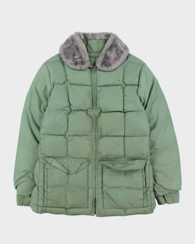 Vintage 1950s Alaska Sleeping Bag Co. Goose Filled Shearling Women's Puffer Jacket - L made by Tommy Hilfiger