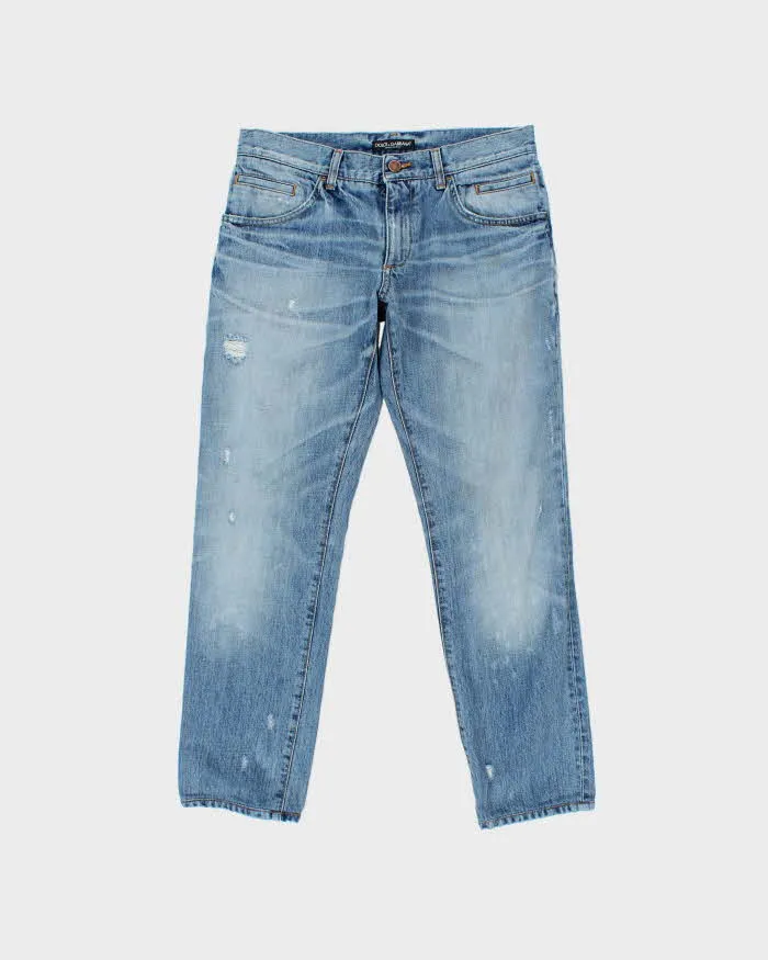 Vintage Dolce & Gabbana Light Denim Distressed Slim Fit Jeans - W32 L29 sold by Rokit