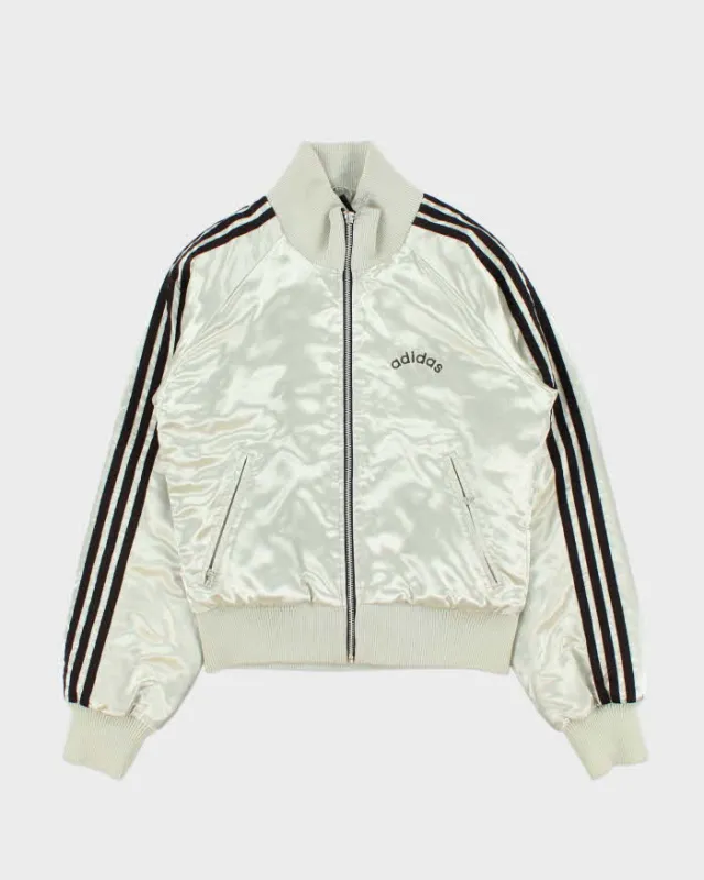 Vintage Y2K 00s Adidas Originals Quilted Satin Funnel Neck Women's Bomber Jacket - L sold by Rokit