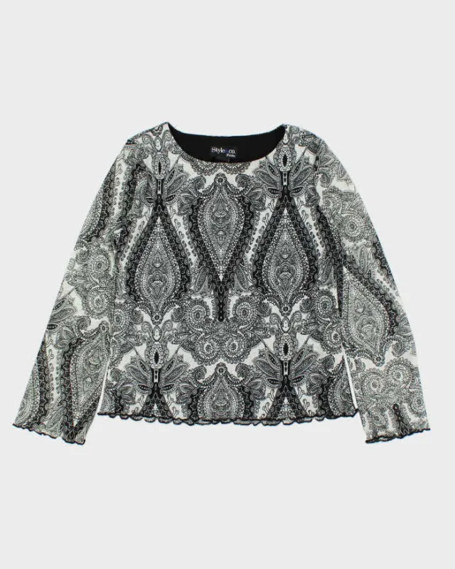 Vintage Y2k 00s Style & Co Paisley Pattern Top - S sold by Rokit