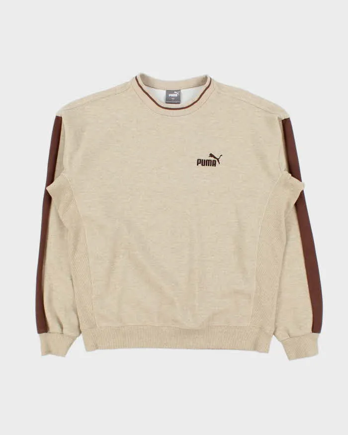 Puma Striped Sleeve Logo Crewneck Sweatshirt - M sold by Rokit