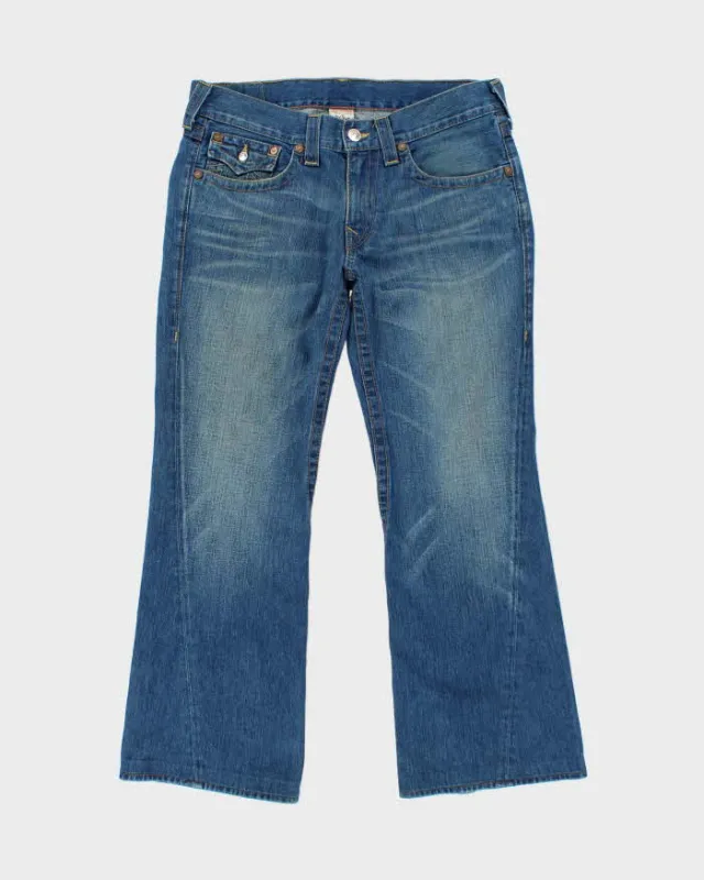 Vintage Y2K 00s True Religion Barrel Flared Joey Flap Women's Low Rise Jeans - W36 L30 made by Rokit