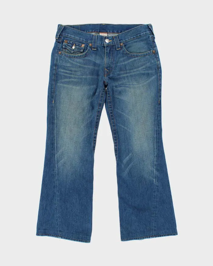 Vintage Y2K 00s True Religion Barrel Flared Joey Flap Women's Low Rise Jeans - W36 L30 sold by Rokit