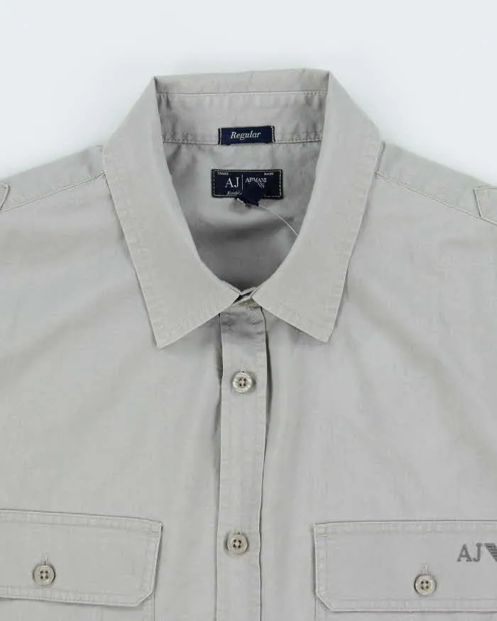 Vintage Y2K 00s Armani Jeans Spell Out Long Sleeve Wokwear Shirt - M sold by Rokit product image thumbnail 5