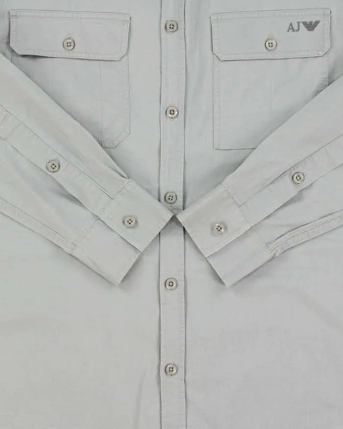 Vintage Y2K 00s Armani Jeans Spell Out Long Sleeve Wokwear Shirt - M sold by Rokit product image thumbnail 4