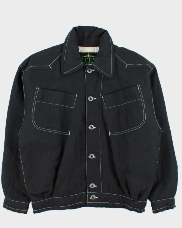 Vintage 1980s I.C.E.Y Constrat Stitch Quilt Lined Shell Bomber Jacket - M sold by Rokit