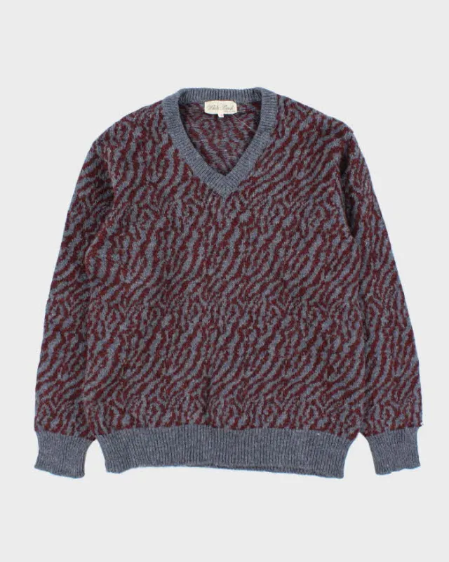 Vintage White Birch Wool V-neck Jumper - M sold by Rokit