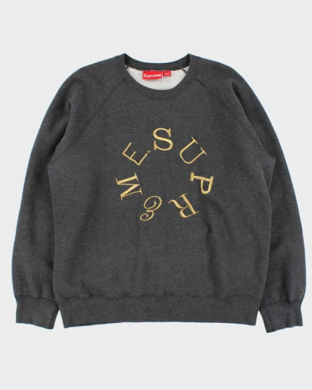 FW13 Supreme Sphere Logo Embroidered Heavyweight Crewneck Sweatshirt - L sold by Rokit