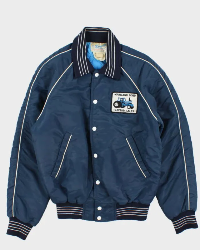 Vintage 1970s Bonnewitt Ford Quilted Satin Bomber Jacket - M sold by Rokit