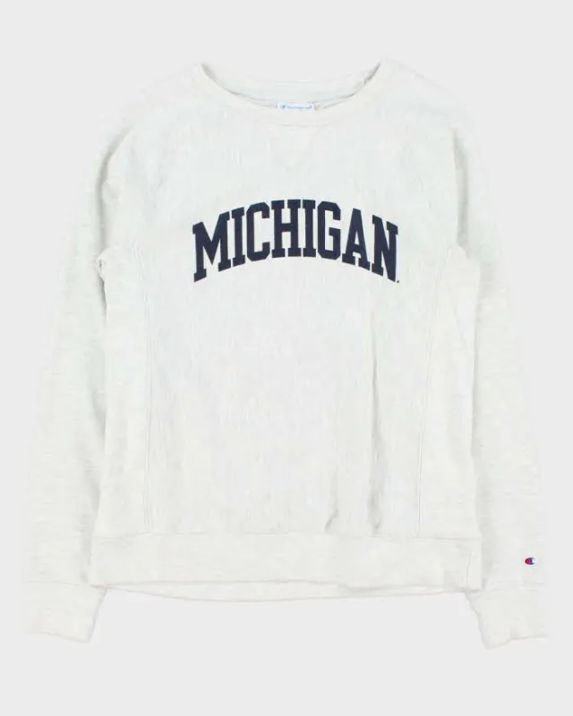 Vintage Champion Michigan Grey Marl Reverse Weave Crewneck Sweatshirt - S sold by Rokit