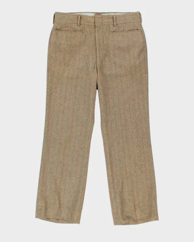 Vintage 60s Wool Blend Stripe Trousers - W32 L28 made by Rokit