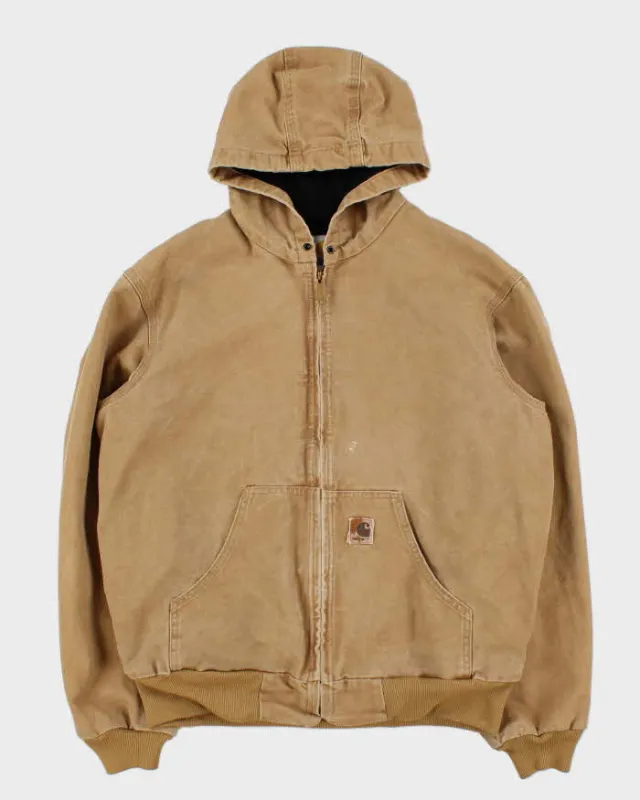 Vintage Y2K 00s Carhartt J25 Camel Heavyweight Therma Active Made In USA Workwear Jacket - M sold by Rokit