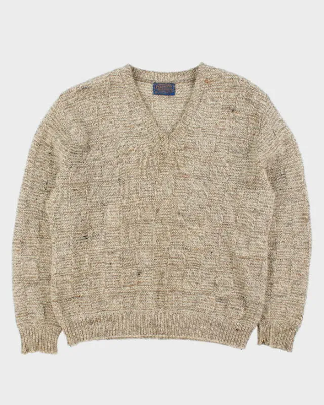 Vintage 70s Pendleton V-neck Wool Jumper - L made by Pendleton