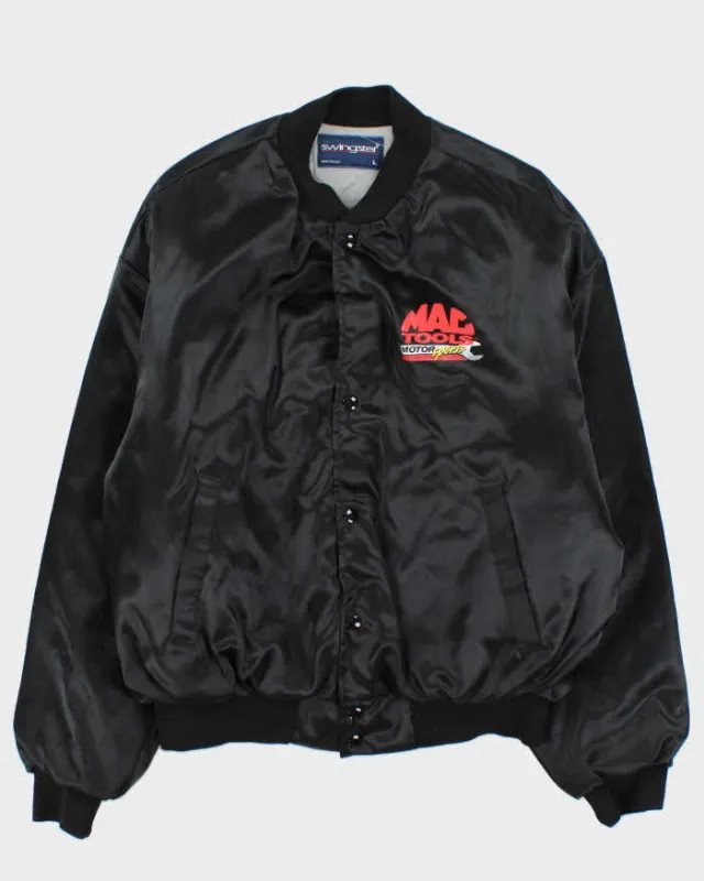 Vintage 1980s Swingster Mac Tools Motorsport Quilted Satin Bomber Jacket - L made by Rokit
