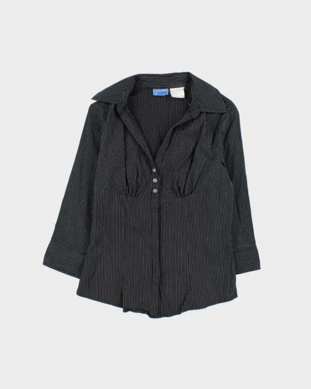 Vintage 90s Lucky Pin Stripe Blouse - M sold by Rokit