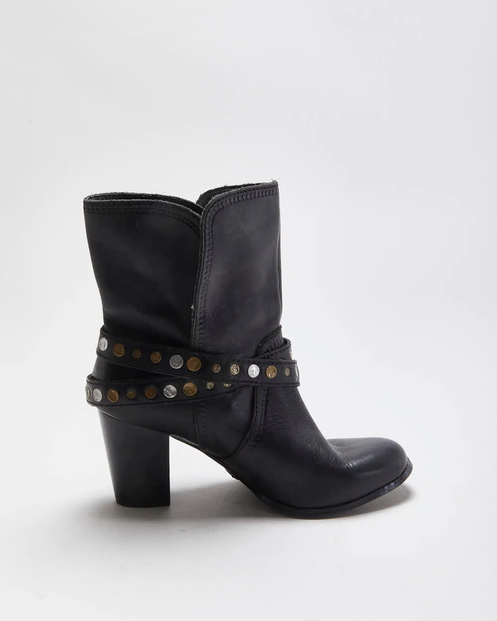 Vintage Fossil Leather Studded Boots - UK8 sold by Rokit product image thumbnail 2