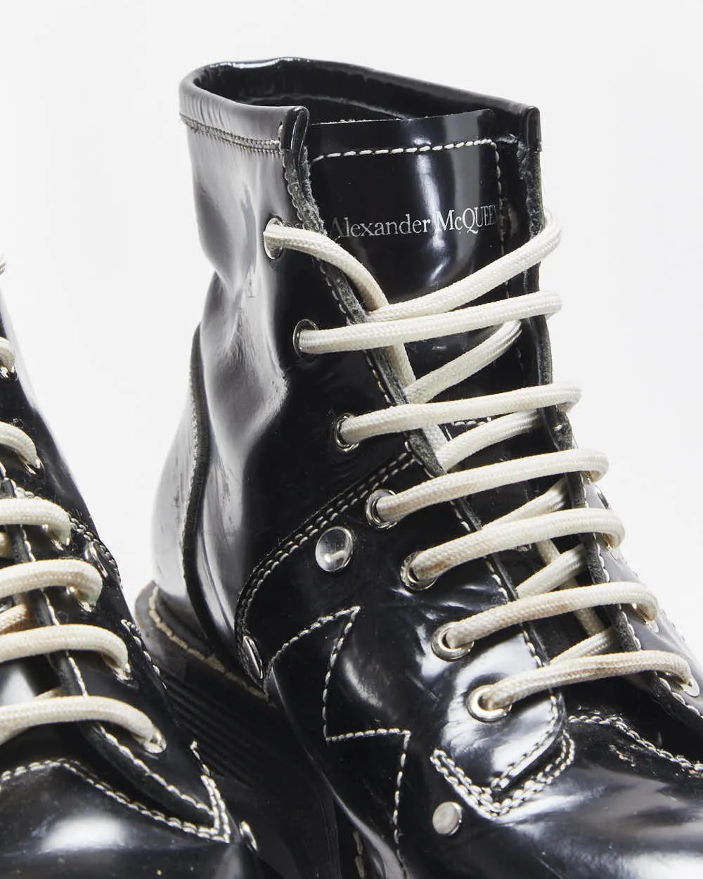 Alexander McQueen Patent Tread Contrast Stitch Boots - UK3 sold by Rokit product image thumbnail 5