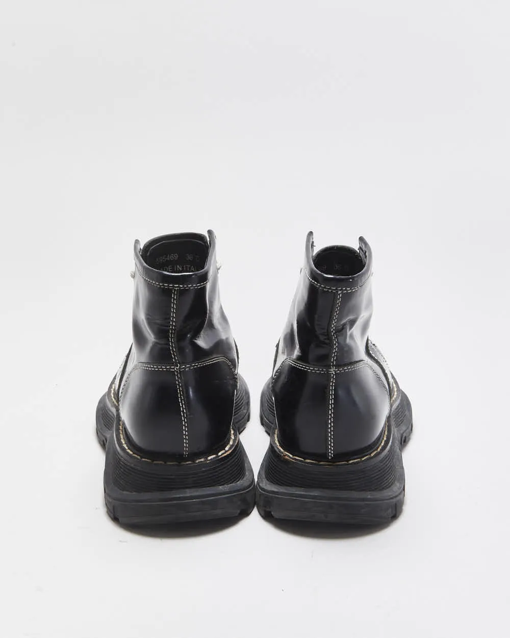 Alexander McQueen Patent Tread Contrast Stitch Boots - UK3 sold by Rokit product image thumbnail 4