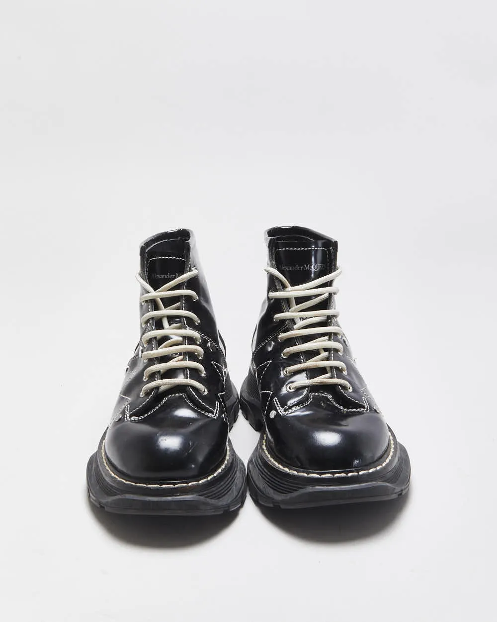 Alexander McQueen Patent Tread Contrast Stitch Boots - UK3 sold by Rokit product image thumbnail 3