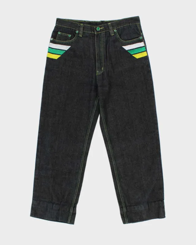 Vintage Y2K 00s Coogi Embroidered Stone Wash Denim Wide Leg Jeans - W34 L28 made by COOGI