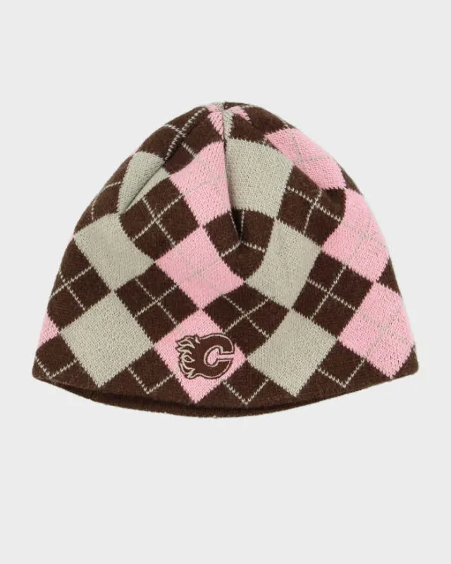 Vintage Y2K 00s Calgary Flames NHL Argyle Skull Cap Beanie - OS sold by Rokit