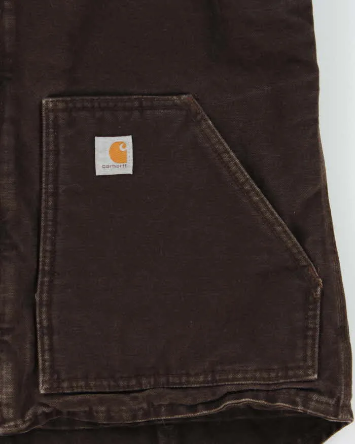 Vintage Carhartt Sherpa Lined Sandstone Canvas Women's Workwear Gilet - M sold by Rokit product image thumbnail 4